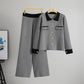 Classic Style Fashion Women's Temperament Coat Wide-leg Pants Two-piece Set
