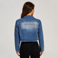 Veste courte en jean vieillie européenne et américaine