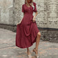 Cinched Elegant Commuter V-neck Midi Dress