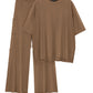 Casual Short Sleeve Pullover Top Wide Leg Pants Casual Suit
