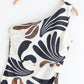 Irregular Oblique Shoulder Leaf Print Sleeveless Dress