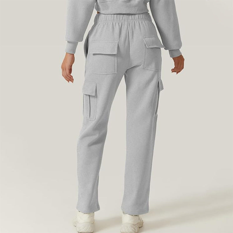 Pantalon de jogging élastique taille haute avec poches