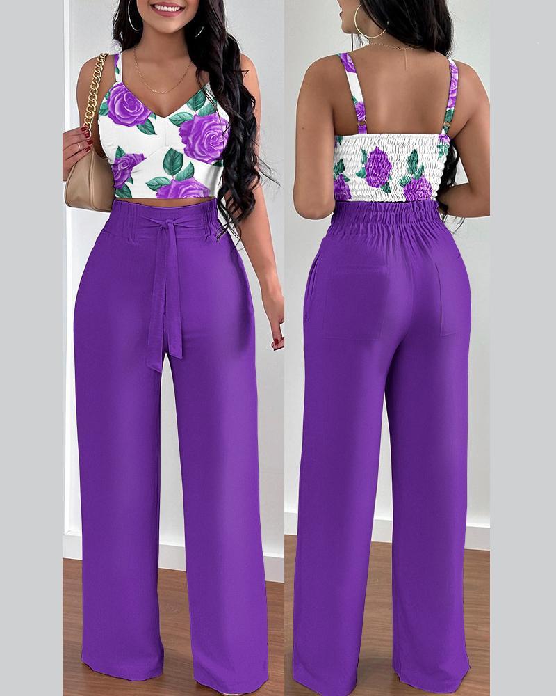 Costume deux pièces à bretelles tendance pour femme