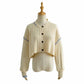 Single-breasted High-waist Long-sleeved Knitted Sweater Coat
