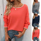 European And American Round Neck Color Jump Core Yarn Long Sleeve Sweater