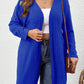 Sunken Stripe Brushed Plus Size Women's Mid-length Solid Color And V-neck Long-sleeved Cardigan