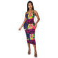 Fashion Digital Print Suspender Dress