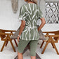 Womens Casual Sporty Two-piece Set Featuring A Crew-neck Top And Shorts