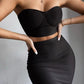 Tube Top High Waist Short Skirt Two-piece Set