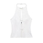Bowknot Decoration Hanging Collar Top Skirt