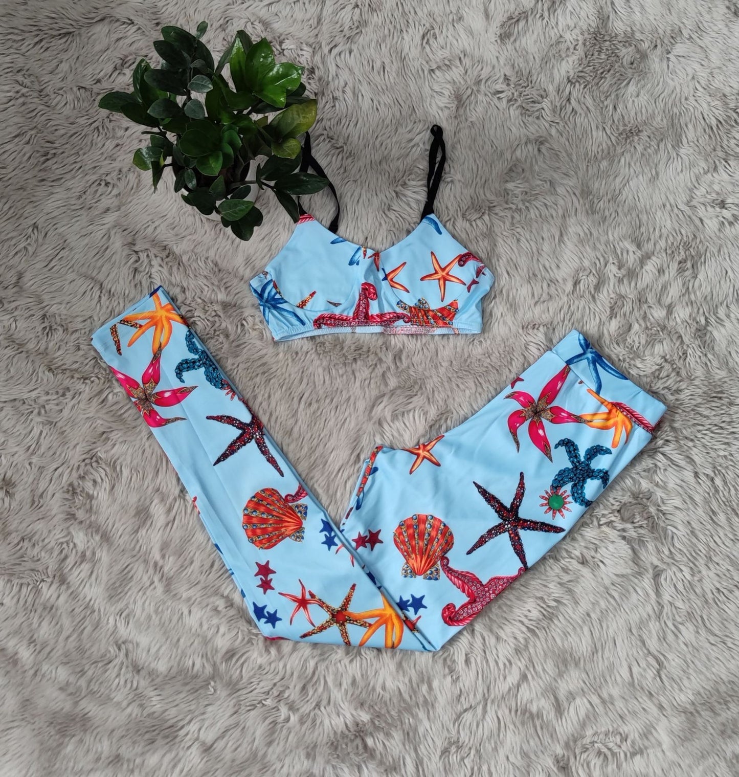 Fashion Printed Trousers Casual Two-piece Suit