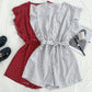 Versatile V Neck Polka Dot Flying Sleeves Lace Up Jumpsuit Wide Leg Pants Shorts