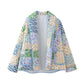 Manteau veste matelassée en coton à imprimé à revers