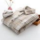 Women's Lazy Style Warm Woolen Coat With Thick Plaid Shirt