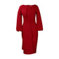 Robe fourreau à col ras du cou et couleur unie pour femme
