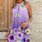 Digital Printing Strapless Round Neck Sling Dress
