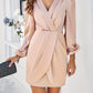 Women's Fashion Pure Color Ribbon Bubble Dress