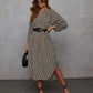 Women's Fashion Striped Elegant Long Sleeve Dress