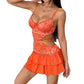 Summer Womens Dress Sheer Alluring And Sexy Low-cut Design