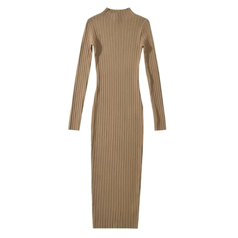 Round Neck Knitted Dress Stretch Slim