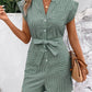Summer Leisure Commute Jumpsuit Pinstripe Short Sleeve One-piece Shorts