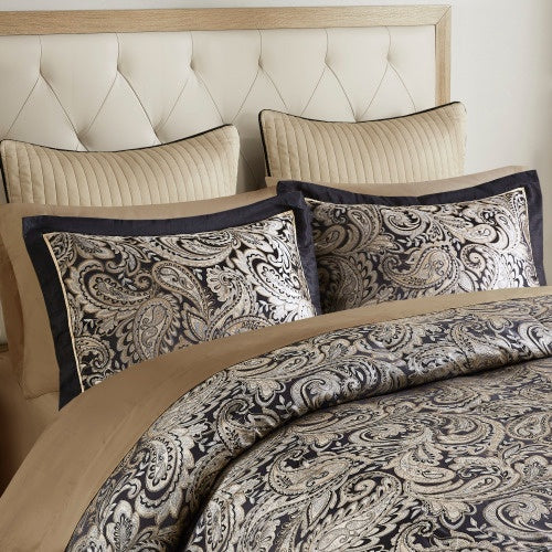 12 Piece Comforter Set With Cotton Bed Sheets Black King