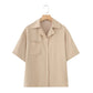French Lapel Short Sleeve Shirt Outfit Loose Shorts Two-piece Set
