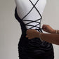 Lace-up Backless Spaghetti Straps Hip Skirt
