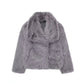 Cardigan à revers et manches longues en fausse fourrure pour femme, manteau court et ample
