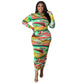 Tight-fitting Sexy Printed Plus-size Dress