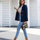 Women's Solid Color Double Breasted Fashion Blazer Top