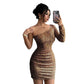 Crossbody Long Sleeve Narrow Dress