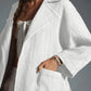 All-match Cardigan Lapel Long Sleeve Solid Color Top