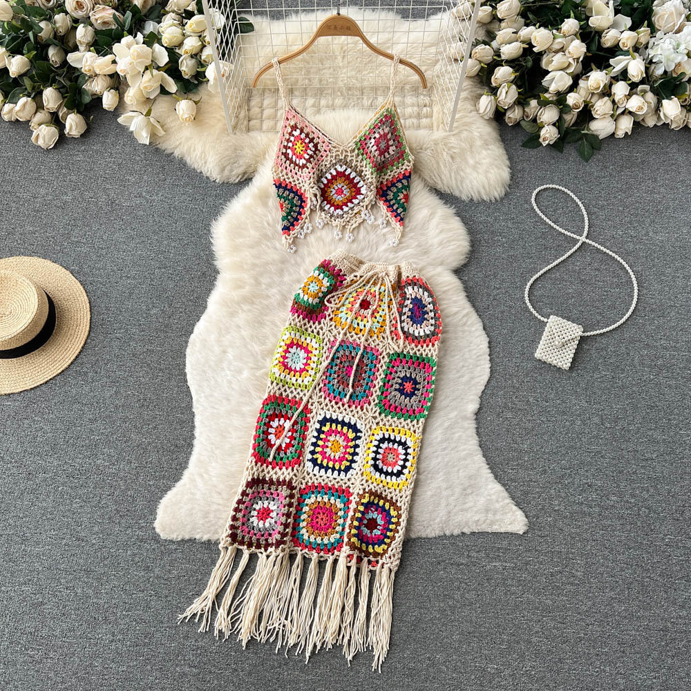 Fashion Suspenders Vest Skirt Suit