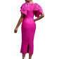 Irregular Knitting Handmade Lotus Leaf Beaded Slim Fit Dress