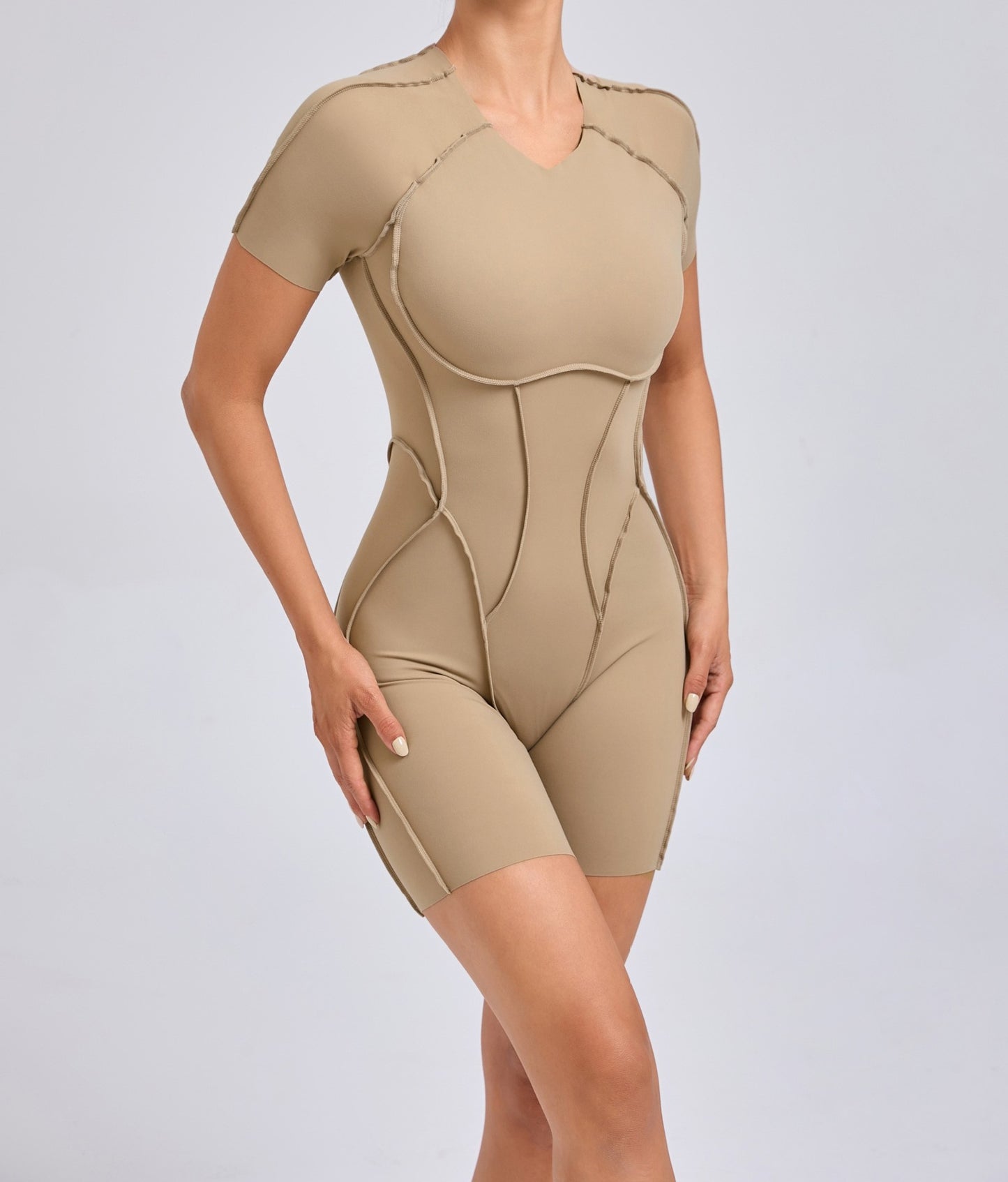 Backless Short Sleeve One-piece