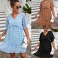 Robe décontractée en jacquard à boules de poils pour femme