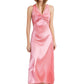 V-neck Pleated Slim Fit Slimming Graceful And Fashionable Dress