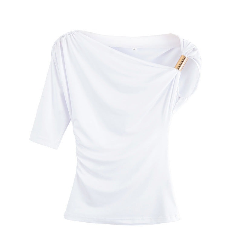 Women's Fashion Shoulder-baring Asymmetric Top