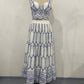 Printed Lace-up Bra Skirt Two-piece Set