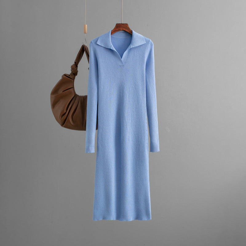 Dress Knitted Solid Color Slim Fit Bottoming Skirt
