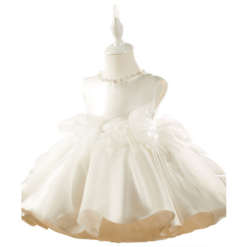 White Sweet Pettiskirt Baby Full-year Birthday Dress