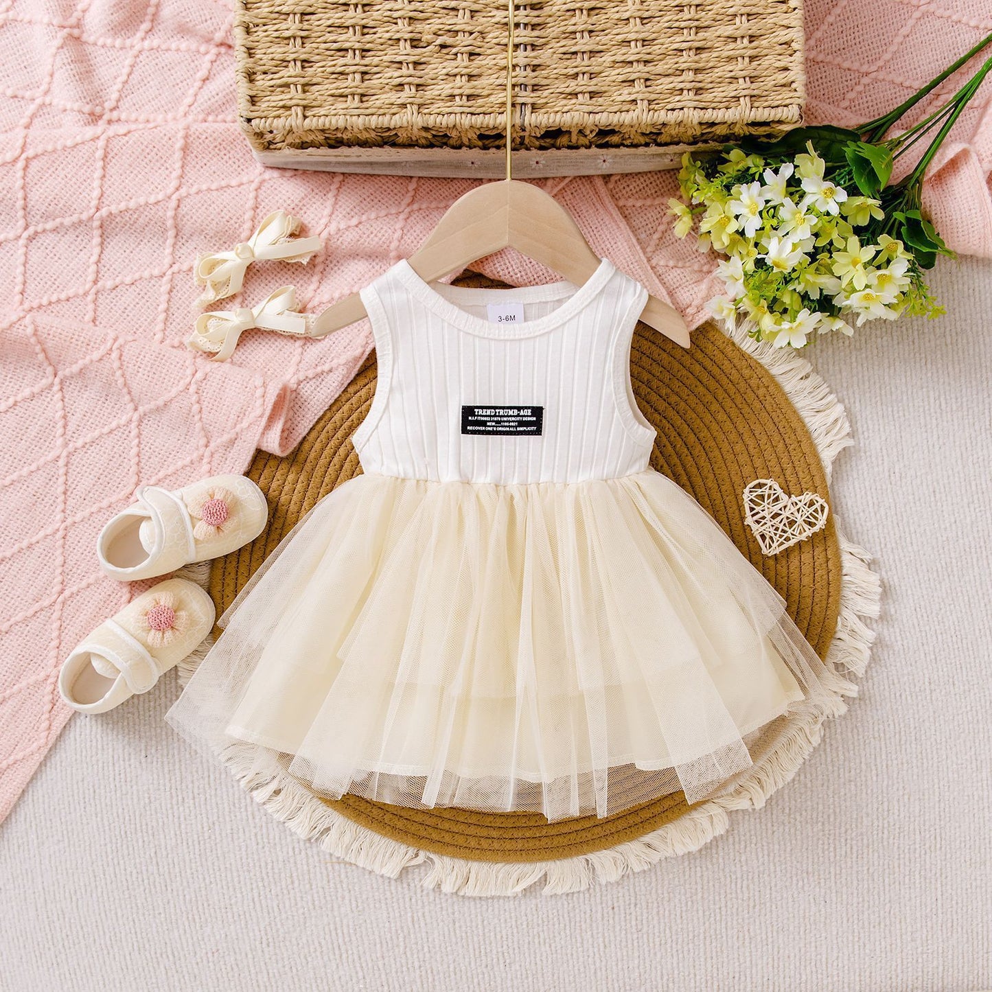 Summer Solid Color Sleeveless Mesh Dress