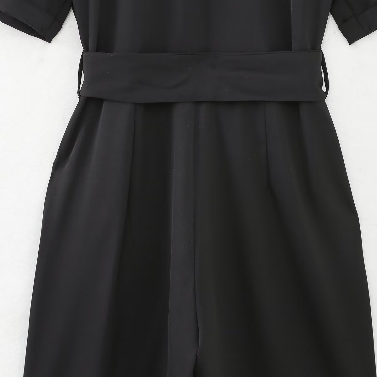 Combinaison à manches courtes et ceinture pour femme, nouvelle collection printemps