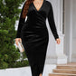 Women's V-neck Dress With Regular Sleeves