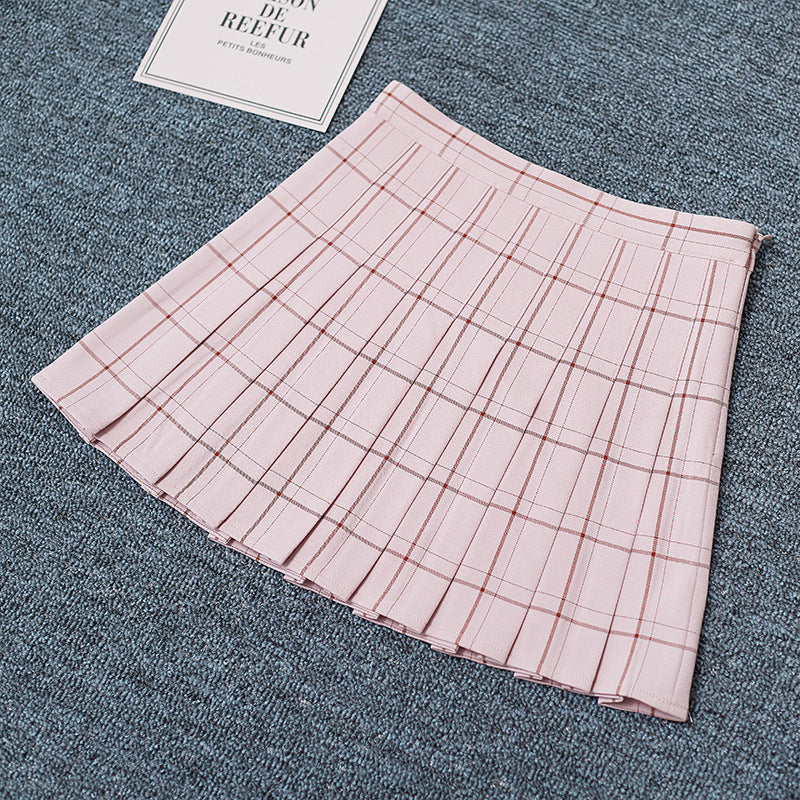 Jupe plissée à carreaux taille haute Jupe trapèze