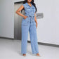 Denim Wear Sleeveless Casual Jumpsuit Trousers Jeans