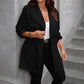 Drawstring Large Lapel Mid-length Trench Coat