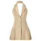 European And American Fashionable Slim-fit V-neck Halter Dress Backless