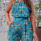 Ensemble haut sans manches imprimé et short imprimé avec ceinture